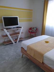 TV a/nebo společenská místnost v ubytování Casa Frangipani Mauritius