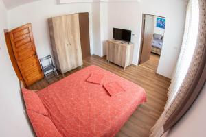 コリビツァにあるColibita Ozonblocのベッドルーム(ベッド1台、テレビ付)が備わります。