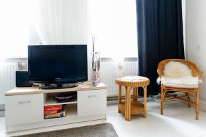 Televízia a/alebo spoločenská miestnosť v ubytovaní Apartament Miły