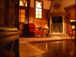 Ein Sitzbereich in der Unterkunft Villa Solitude