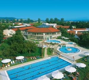 an overhead view of a swimming pool at a resort at Giglerhof in Bad Birnbach