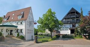 a house and a building with a tree at Hotel-Restaurant Arneggers Adler in Tiefenbronn