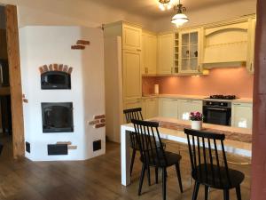 Kuchyň nebo kuchyňský kout v ubytování Allika Apartments