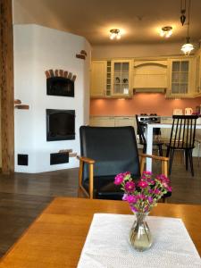 Kuchyň nebo kuchyňský kout v ubytování Allika Apartments