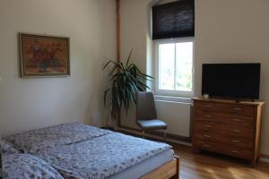 Postel nebo postele na pokoji v ubytování Ferienwohnung Goldgrund