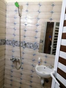 ein Bad mit einem Waschbecken und einer Dusche in der Unterkunft Best Room in Fès