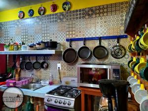 Köök või kööginurk majutusasutuses Hostal Las Cruces