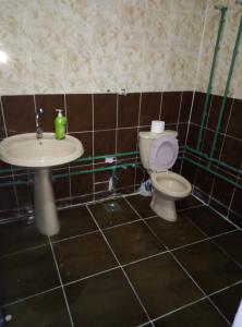 a bathroom with a toilet and a sink at Hana hostel in Hurghada