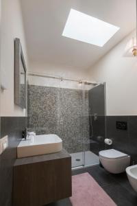 a bathroom with a sink and a toilet and a shower at B&B Ai Filari in Baone