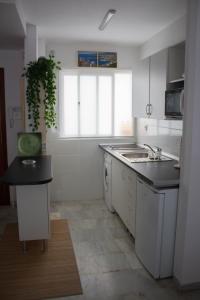 uma cozinha com um lavatório e uma máquina de lavar louça em centrico apartamento nuevo, zona corte ingles em Málaga