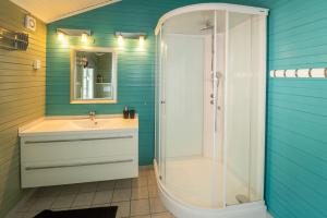 Bilik mandi di Lofoten Seaview Villa +13 gambar