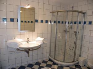 une salle de bain avec douche et lavabo dans l'établissement Chasa Vaidum by MEIN SAMNAUN - MOUNTAIN HOMES, à Samnaun 64 autres photos