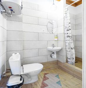 Koupelna v ubytování Eco Hostel DROVA