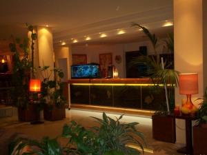 ein Wohnzimmer voller Pflanzen in der Unterkunft Hotel Lefkadi in Lefkandi Chalkida