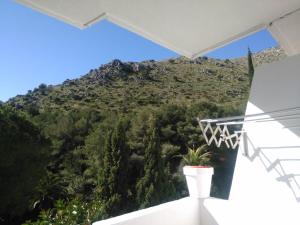 a view of a mountain from the balcony of a house at Laura Sunbeach in Alcudia