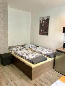 a bedroom with two beds in a room at Restaurace penzion Pod Šumárníkem in Tvarožná Lhota