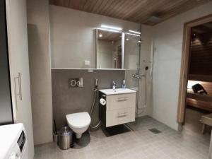 Koupelna v ubytování Levillas Tunturinlaita Apartments + 35 fotografií