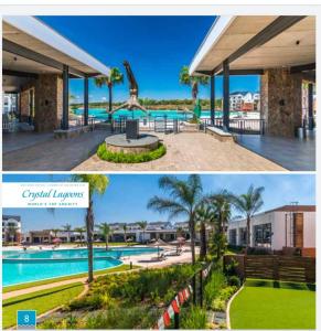a collage of two pictures of a resort at The Blyde Riverwalk Estate in Pretoria
