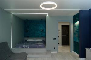 Кровать или кровати в номере Самая красивая квартира в Черкассах!