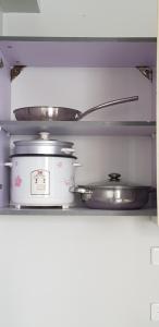 Кухня или мини-кухня в Saekyung Condo Near Diving Sites+Netflix+Wifi
