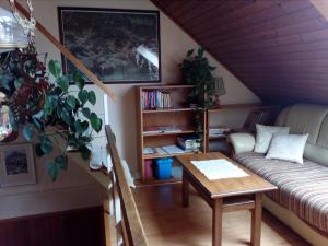 sala de estar con sofá y mesa en Apartmany Neuwald, en Nová Lesná