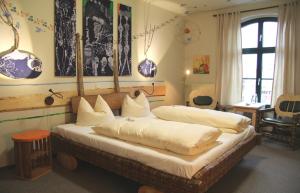 Postel nebo postele na pokoji v ubytování Pension Spreewelten