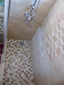 a bathroom with a shower with a shower head at G.EAG - Premium Apartment in Oradea