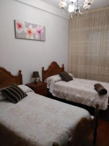 Łóżko lub łóżka w pokoju w obiekcie Apartamento calle Sainza 2