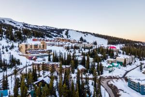 an aerial view of a resort in the snow at Snow Ghost Inn 326 in Big White