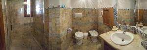 Luxury apartament Alice في أولبيا: حمام مع مرحاض ومغسلة ودش