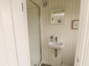 ein Bad mit einem Waschbecken und einem Spiegel in der Unterkunft Bellwether in York