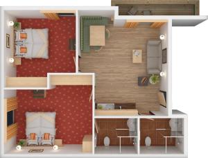 Kuchyň nebo kuchyňský kout v ubytování Hotel Alpina