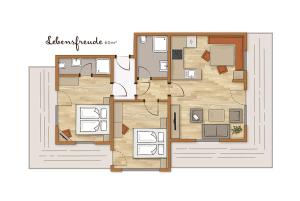 Plán poschodí v ubytovaní Bio-Holzhaus und Landhaus Heimat