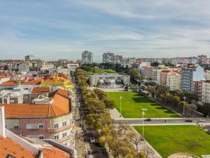Nespecifikovaný výhled na destinaci Lisabon nebo výhled na město při pohledu z hotelu