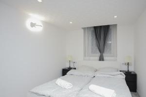 Posteľ alebo postele v izbe v ubytovaní Modern Design Apartment in the City Center