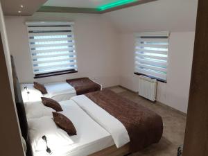 a bedroom with two beds and two windows at BOLERO in Pale +29 photos