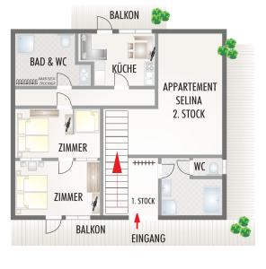 The floor plan of Appartements Spitaler