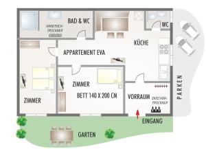 The floor plan of Appartements Spitaler