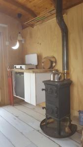 Kuchyň nebo kuchyňský kout v ubytování Pipowagen Overnachting Het Houten Huis