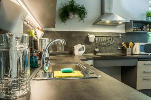 Kuchyň nebo kuchyňský kout v ubytování Apartmány Pod Lesem II