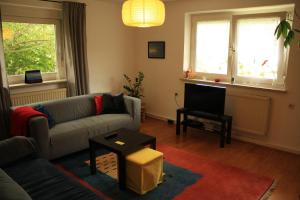 Ruang duduk di Ferienwohnung kleines Lautertal