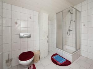 e bagno con servizi igienici, doccia e vasca. di Cosy Apartment in Werda with Garden a Werda