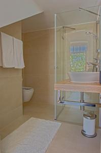 uma casa de banho com um lavatório e um WC em House HAUS MARIJO em Crikvenica