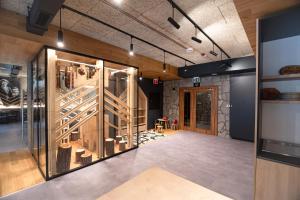 a room with a bunch of wooden wine racks at Apartment Elegance Hrebienok in Starý Smokovec