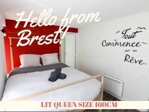 Postel nebo postele na pokoji v ubytování Appart Cosy Brest (les Capucins)