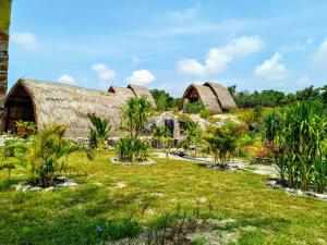 Ecoresort Sumba Dream في Rindi: مجموعة منازل بسقوف عشبية