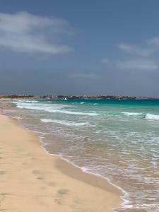 a beach with the ocean and the shoreline at Paradise Cape Verde in Santa Maria