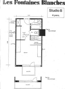 a drawing of a floor plan of a house at Fontaines Blanches 320 in Avoriaz