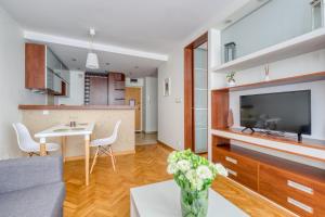 Η κουζίνα ή μικρή κουζίνα στο Noctis Apartment Śliska +6 φωτογραφίες