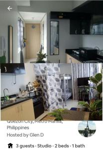 a kitchen with a sink and a counter top at SM North FERN@GRASS RESIDENCES in Manila